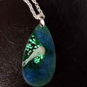 Glow in the Dark Jellyfish Handmade Necklace